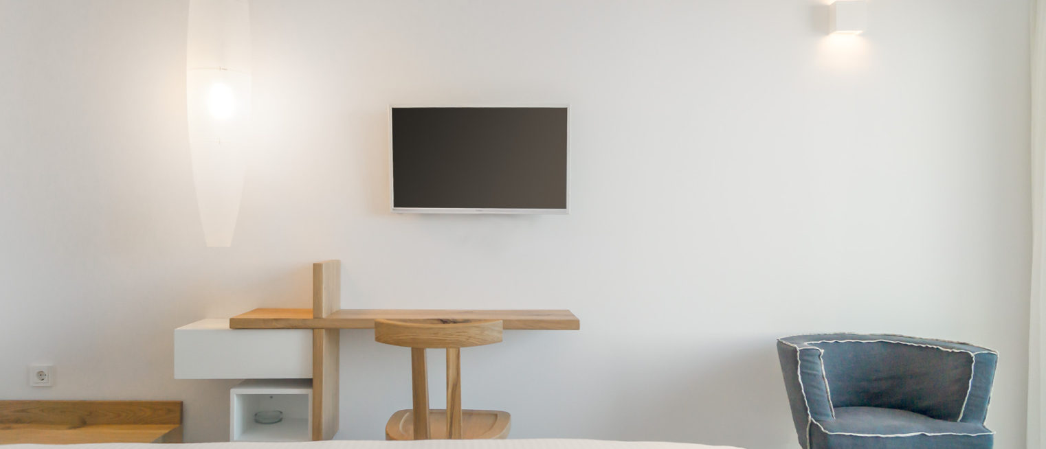 Sea view room interior design Semeli Boutique Hotel Samos-
